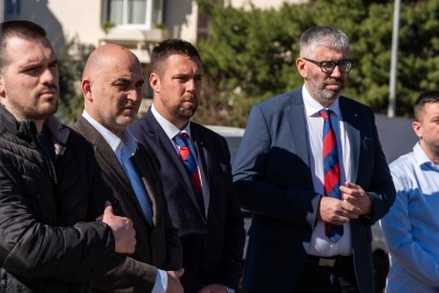 Marko Potrebica na otkrivanju spomen ploče Niku Nardelliju