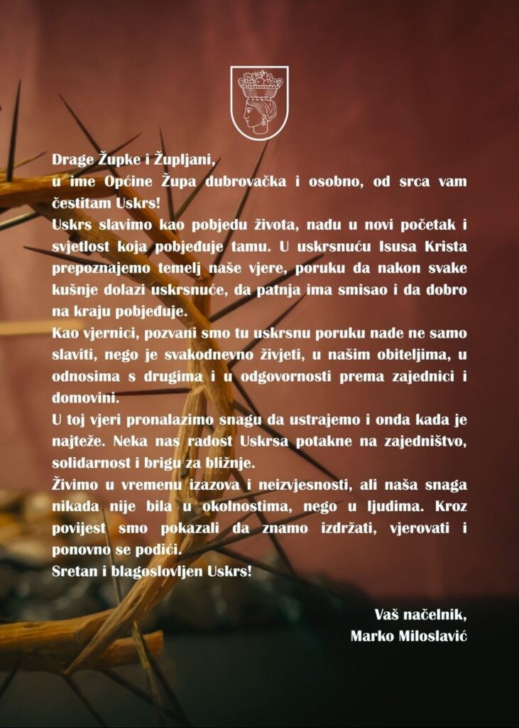 ČESTITKA POVODOM USKRSA