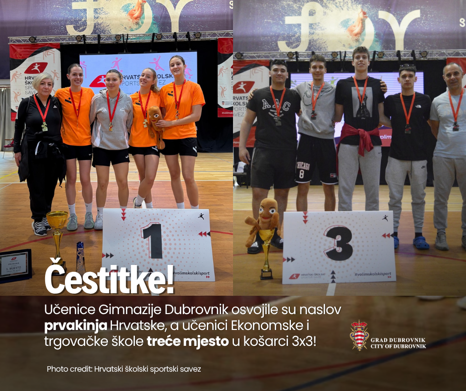 Gradonačelnik čestitao dubrovačkim srednjoškolcima na uspjehu u košarci 3x3