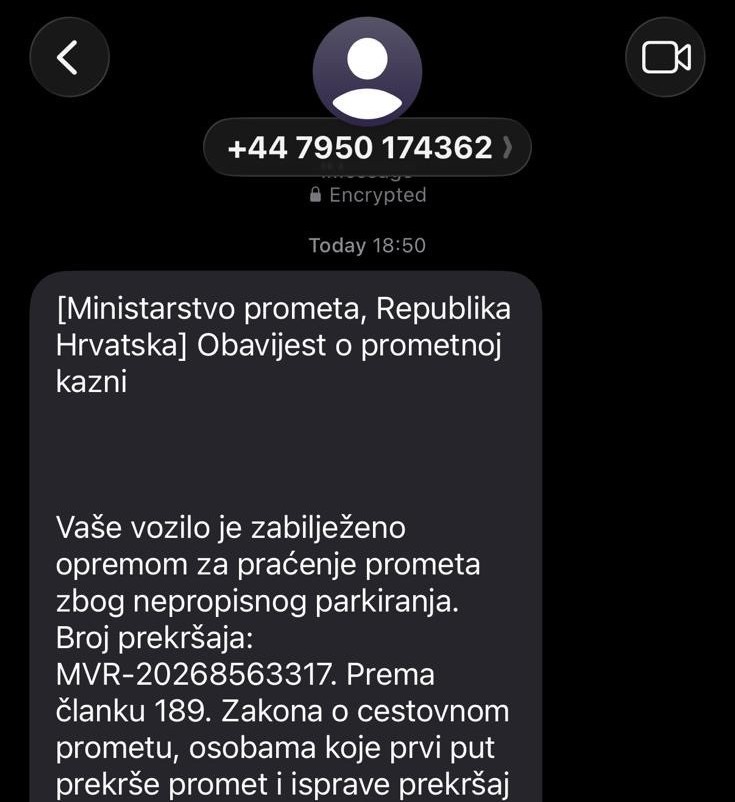 Upozorenje o zlonamjernoj SMS poruci